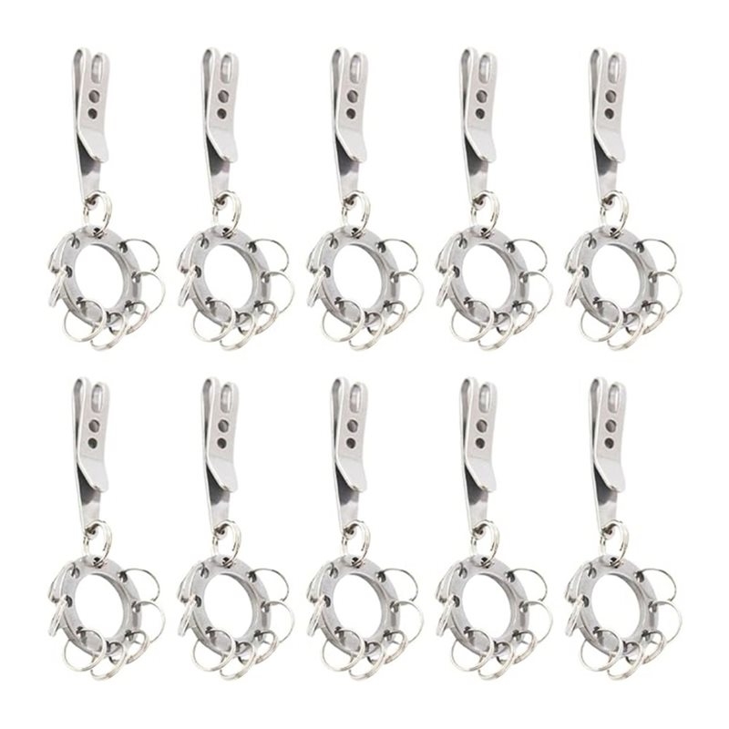 Edc Carry Clip - คลิปหนีบเข็มขัดอเนกประสงค์ T22C (แพ็ค 10 ชิ้น) สำหรับกุญแจ
