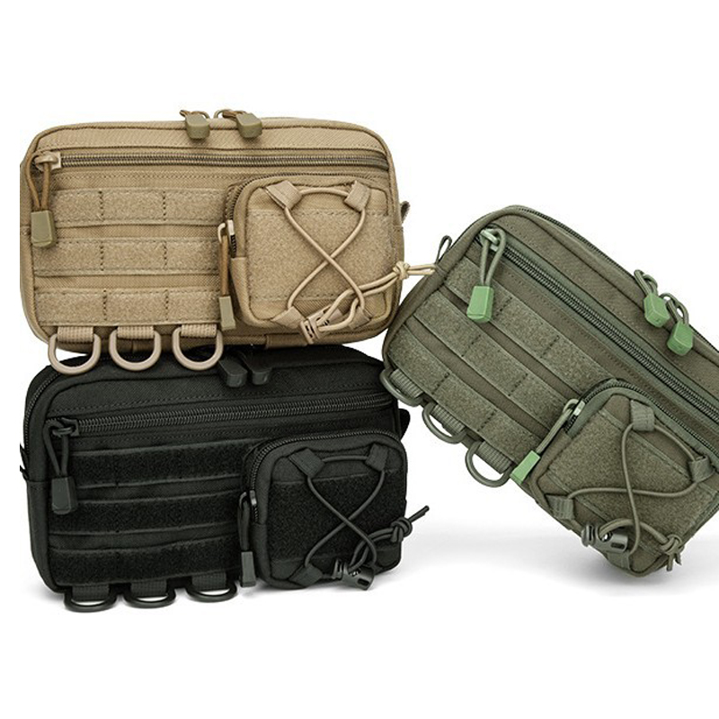 Edc Carry Fanny Pack - กระเป๋าคาดเอวแบบยุทธวิธี Molle แนวนอน พร้อมช่องใส่ของด้านหน้าแบบเชือกรูด กระเป๋า EMT