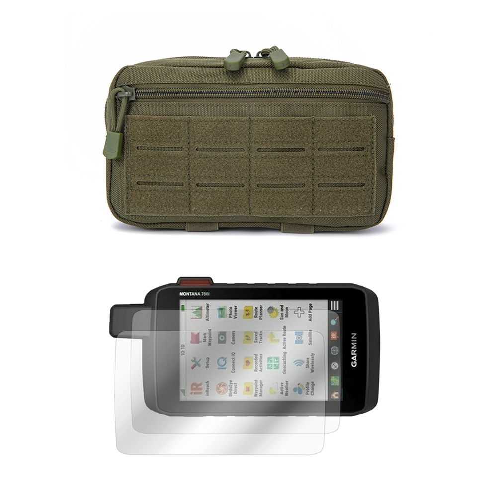Edc Carry Pocket - กระเป๋าคาดเอวแบบยุทธวิธีสำหรับกีฬา Molle EDC พร้อมฟิล์มกันรอยหน้าจอสำหรับ Garmin Montana