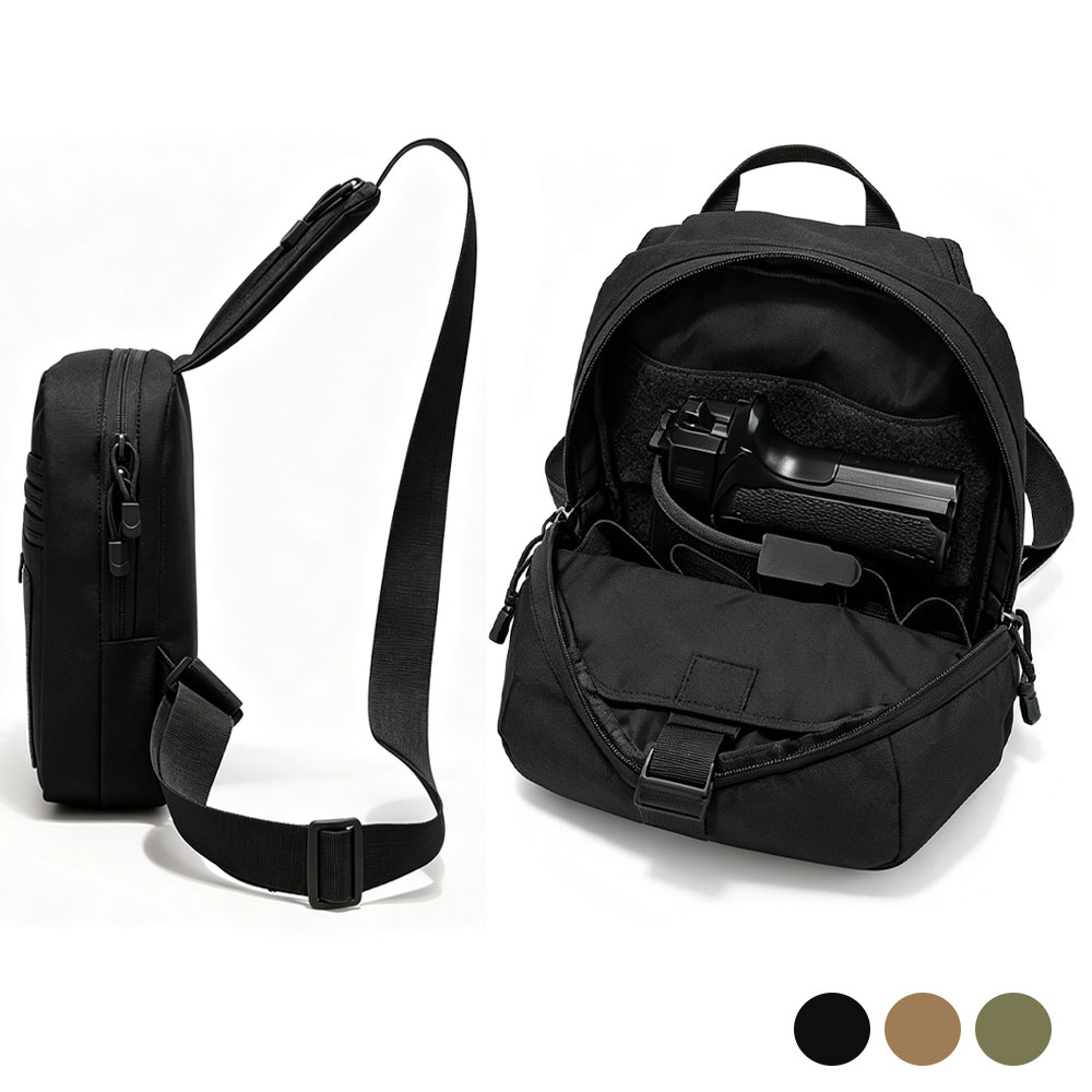 Edc Concealed Carry Holster - กระเป๋าสะพายข้างแบบยุทธวิธี กระเป๋าคาดลำตัวสำหรับพกพาปืนพร้อมซองปืน กระเป๋า EDC สำหรับล่าสัตว์และตั้งแคมป์