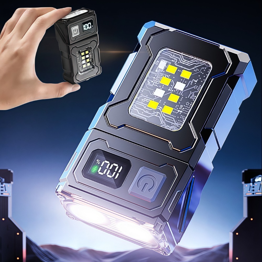Keychain Flashlight - ไฟฉาย LED ขนาดเล็กแบบชาร์จไฟได้ พร้อมคลิปแม่เหล็ก ไฟทำงานแบบพกพา ไฟพวงกุญแจ
