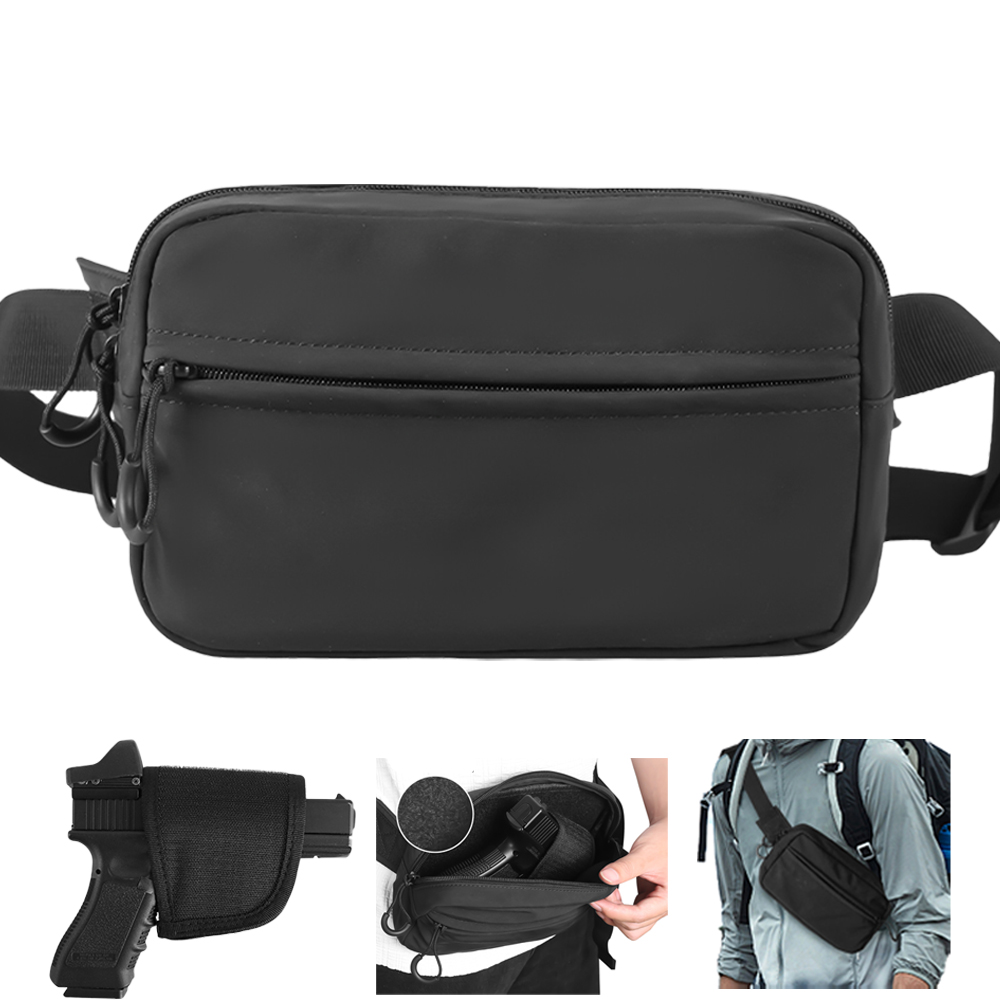 Edc Carry Bag For Pistol - ยุทธวิธีCrossbodyกระเป๋าปืนพกเอวแพ็คปกปิดปืนพกพาHOLSTER EDC Fanny Packพร้อมเข็มขัดซิปสําหรับกีฬาTravel Work