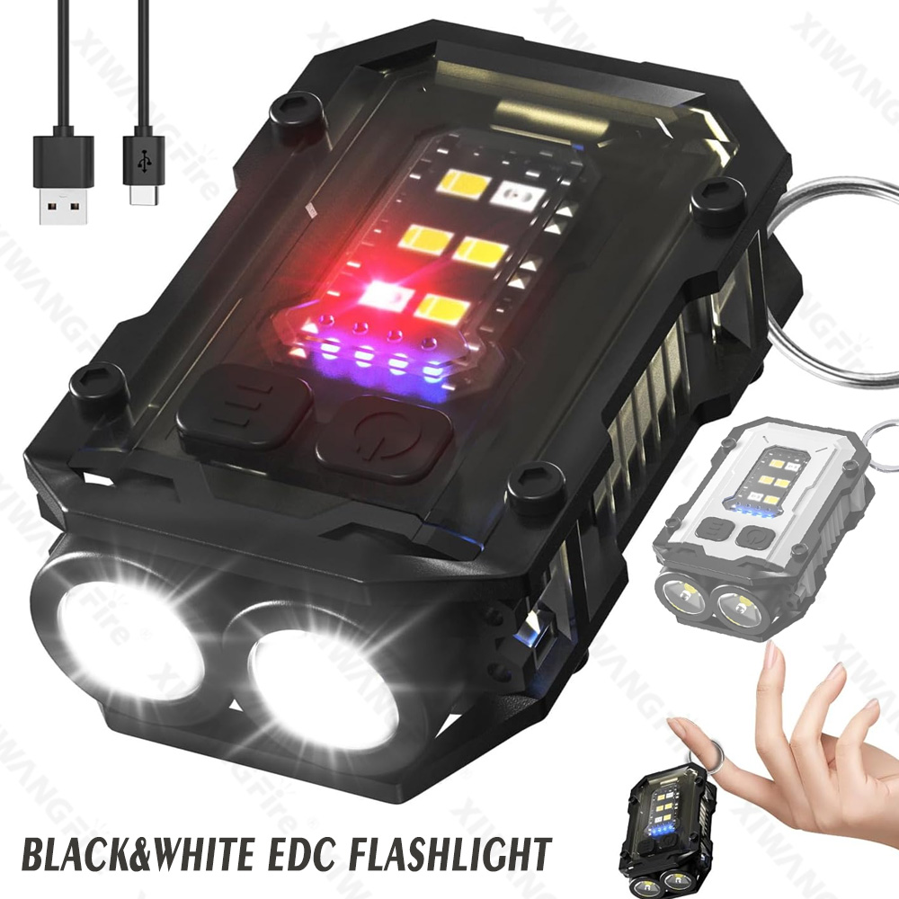 Keychain Flashlight - ไฟฉายพวงกุญแจมินิ COB, ไฟฉาย EDC แบบชาร์จไฟได้แบบหนีบได้ ขนาดกะทัดรัดพิเศษ