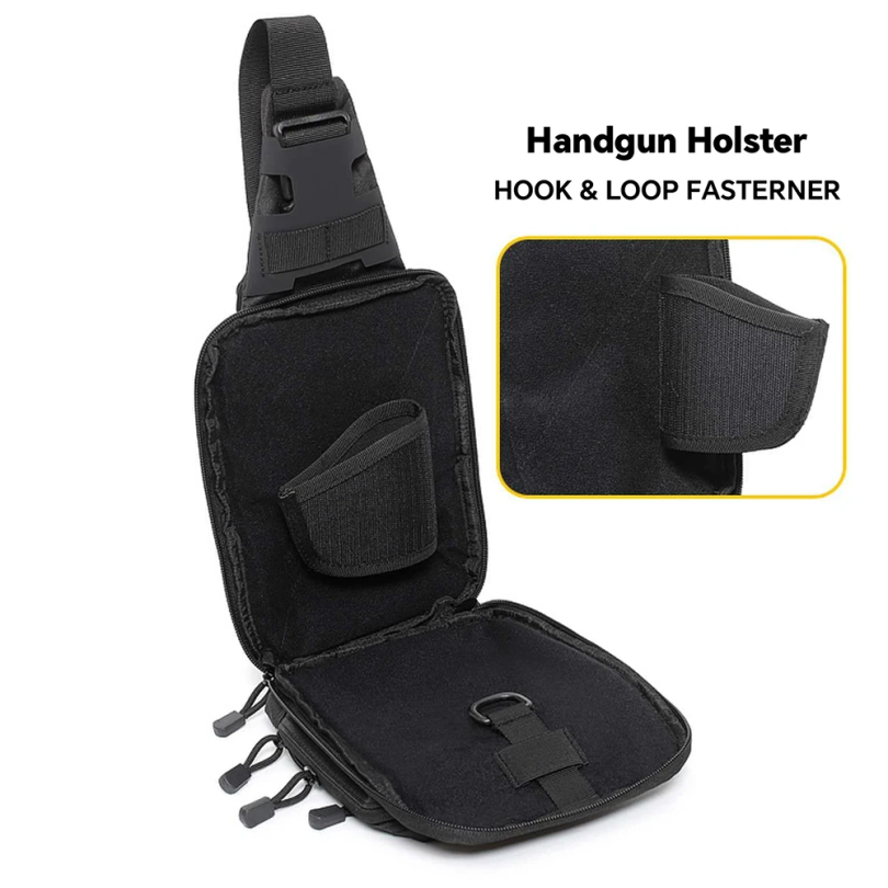 กระเป๋าสะพายข้างแบบยุทธวิธีสำห - Edc Concealed Carry Sling Bag บทวิจารณ์และราคา