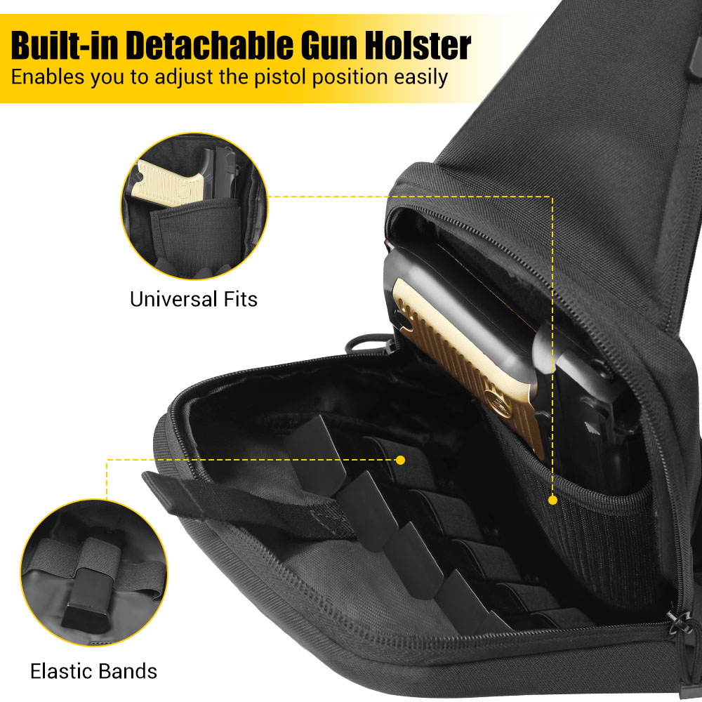 ยุทธวิธีปืนพกปืนปกปิดพกพาปืน H - Edc Concealed Carry Sling Bag บทวิจารณ์และราคา