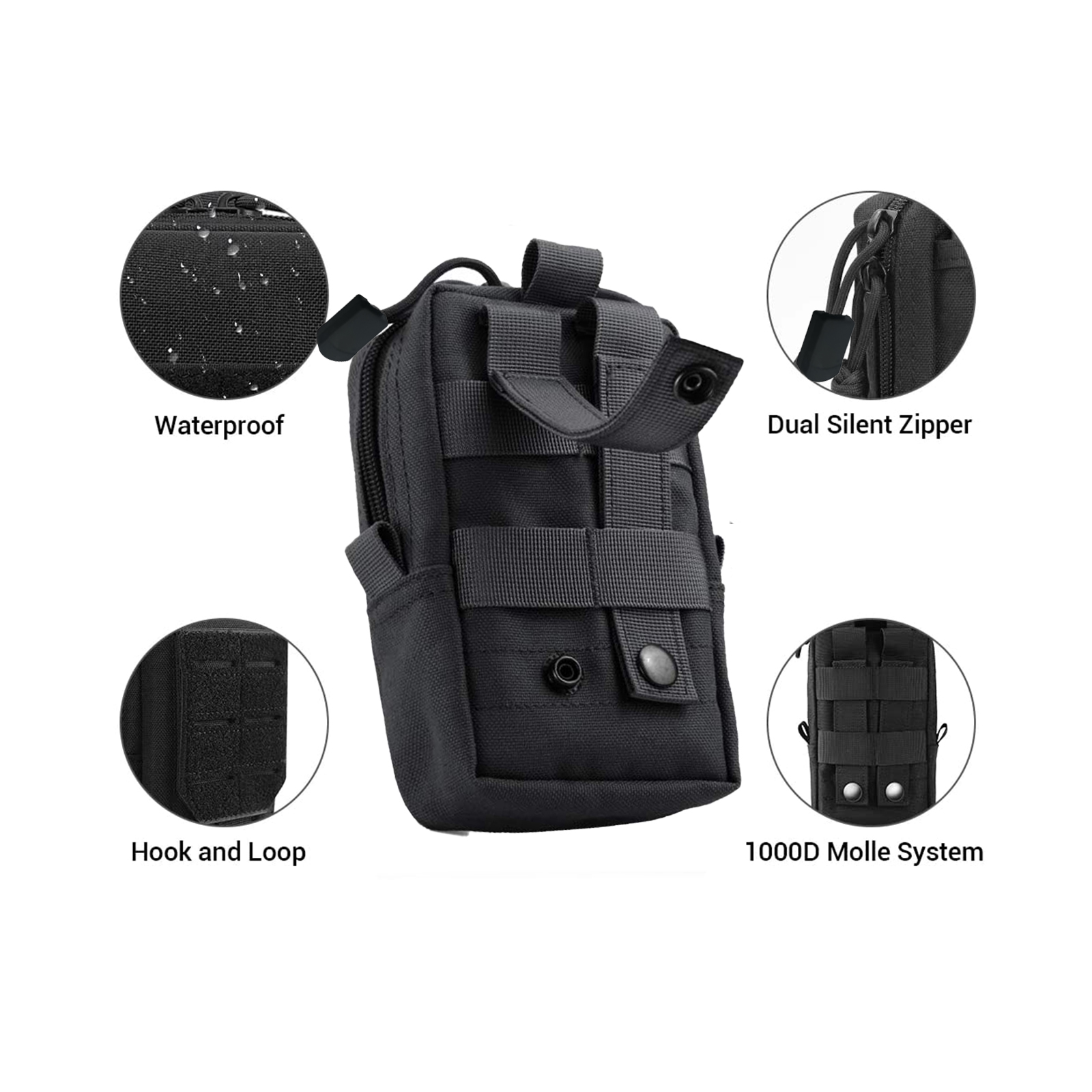 ยุทธวิธีMolleกระเป๋าเอวกระเป๋า - Edc Carry Pocket บทวิจารณ์และราคา
