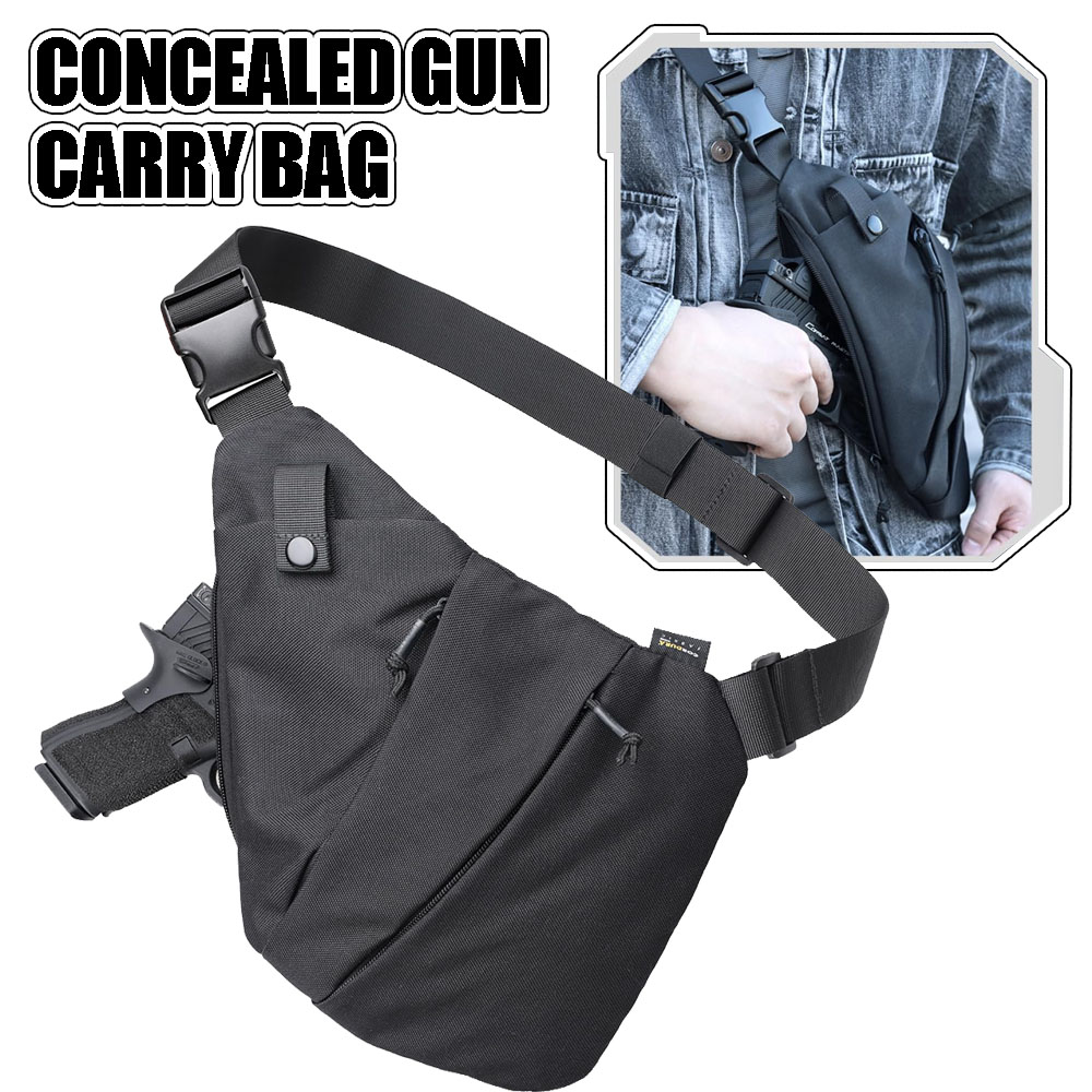 ปืนปกปิดทางยุทธวิธีกระเป๋าใส่โ - Edc Concealed Carry Sling Bag บทวิจารณ์และราคา