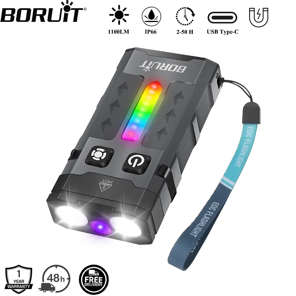 ไฟฉายพวงกุญแจ BORUiT EV20 1100 - Keychain Flashlight บทวิจารณ์และราคา
