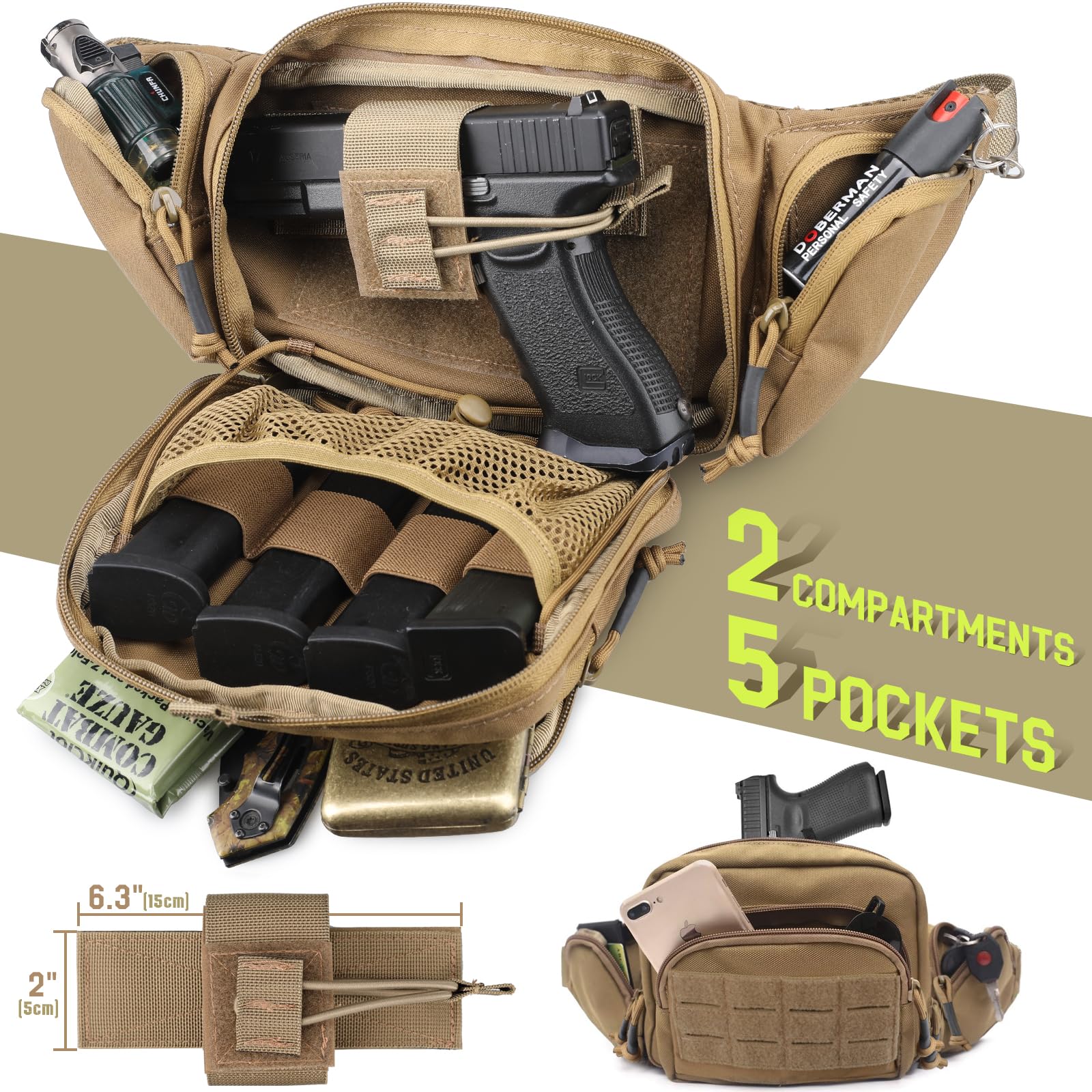 กระเป๋าคาดเอวแบบพกพาสำหรับใส่ป - Edc Concealed Carry Holster บทวิจารณ์และราคา