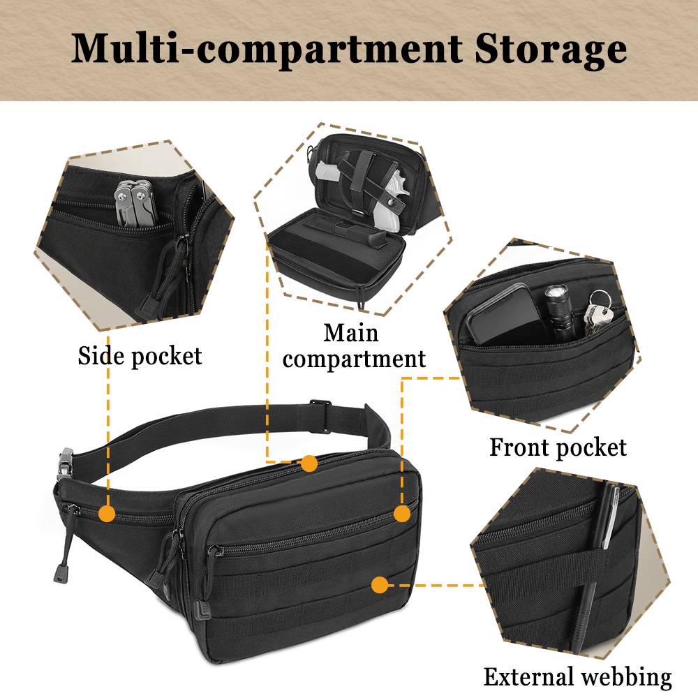 กระเป๋าปืนพกซ่อนรูปแบบยุทธวิธี - Edc Carry Bag For Pistol บทวิจารณ์และราคา
