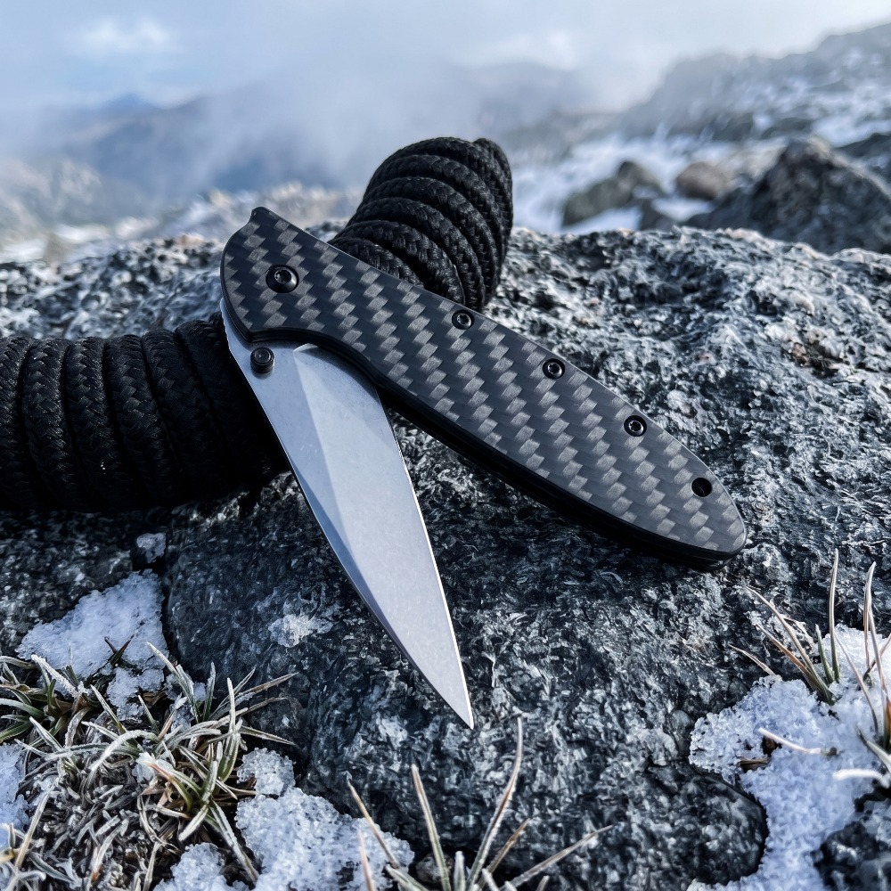 มีดพับพกพา 1660 ด้ามคาร์บอนไฟเ - Edc Every Day Carry おもちゃ บทวิจารณ์และราคา