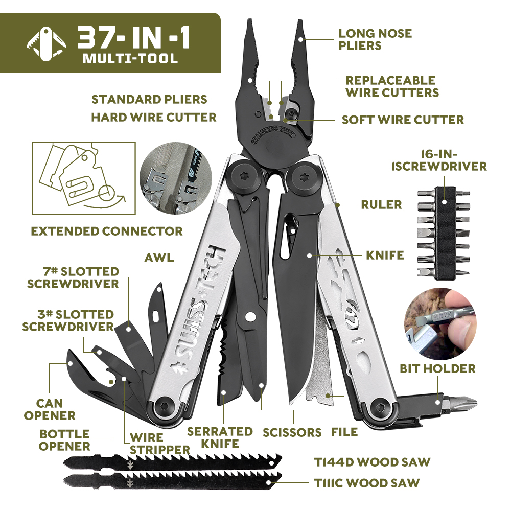 SWISS TECH คีมพับมัลติฟังก์ชั่ - Edc Carry Knife บทวิจารณ์และราคา