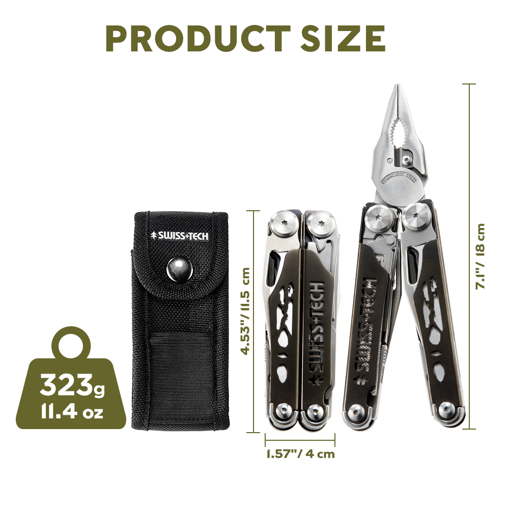 SWISS TECH คีมพับมัลติฟังก์ชั่ - Edc Carry Knife บทวิจารณ์และราคา